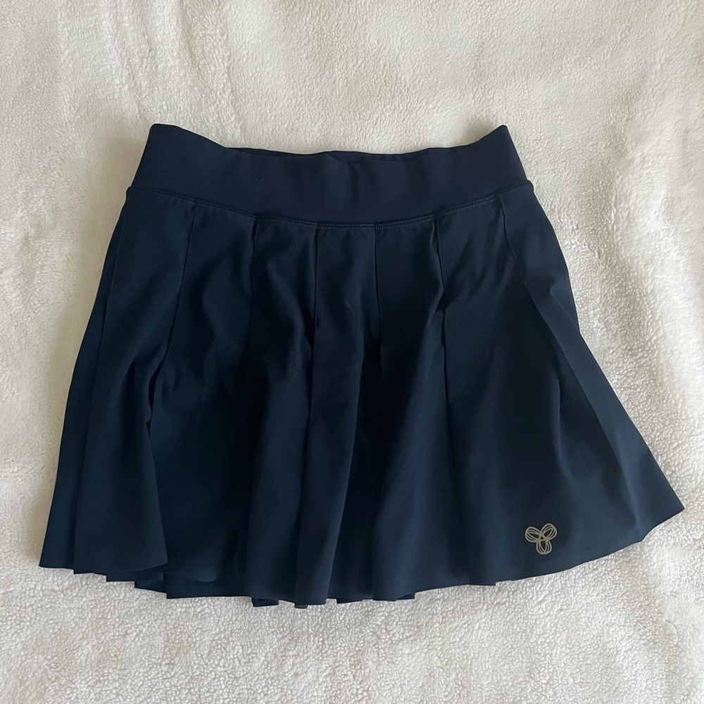 Aritzia Navy Pleated Mini Skirt